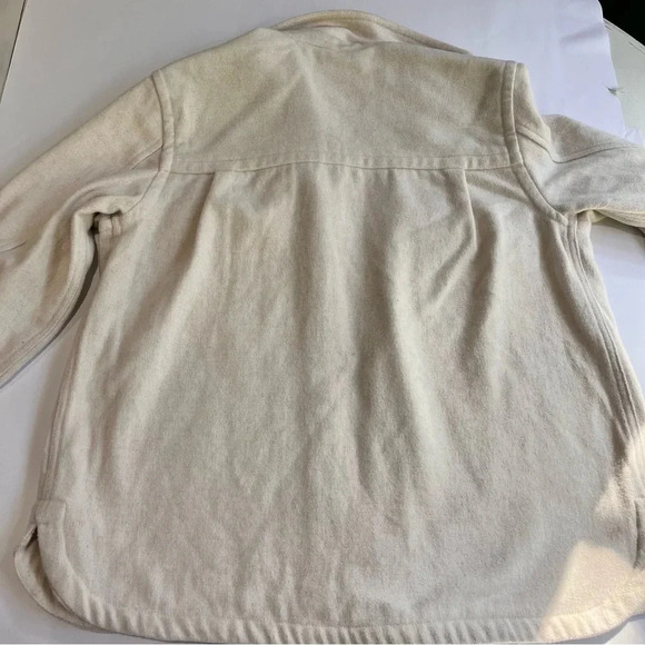 Free Assembly Wool Blend Shirt Jacket utility women’s medium ivory shaket button - Picture 8 of 9